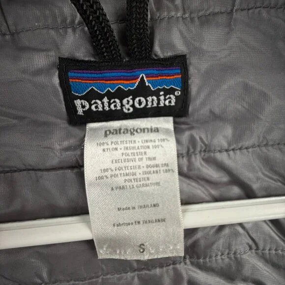 Patagonia Micro Puff Vest Men Small Black Full Zip Primaloft Puffer 83995 Adult